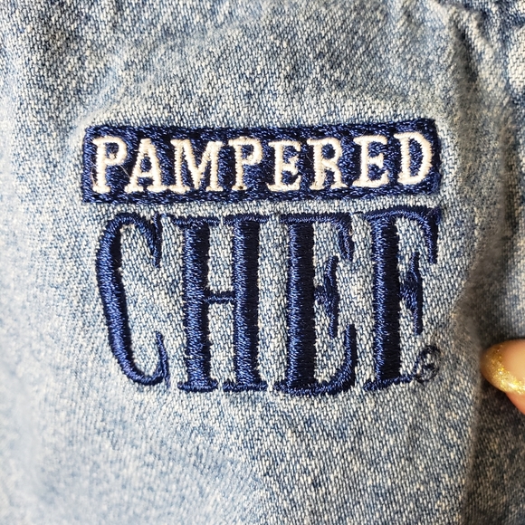 Pampered Chef Denim Embroidered Logo Apron - Picture 8 of 8